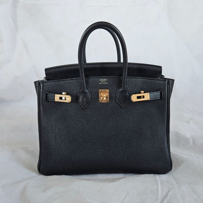 Hermès 25 Birkin Black Togo Leather with Rose Gold Hardware