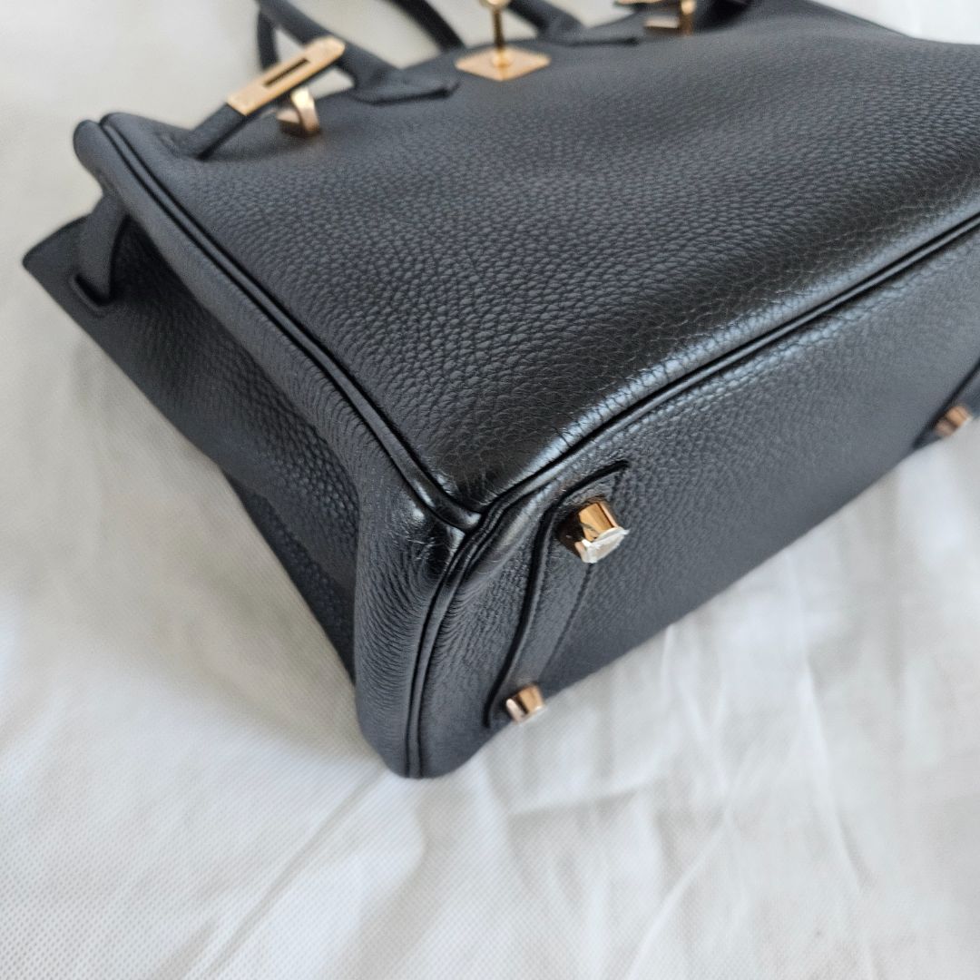 Hermès 25 Birkin Black Togo Leather with Rose Gold Hardware