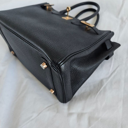Hermès 25 Birkin Black Togo Leather with Rose Gold Hardware
