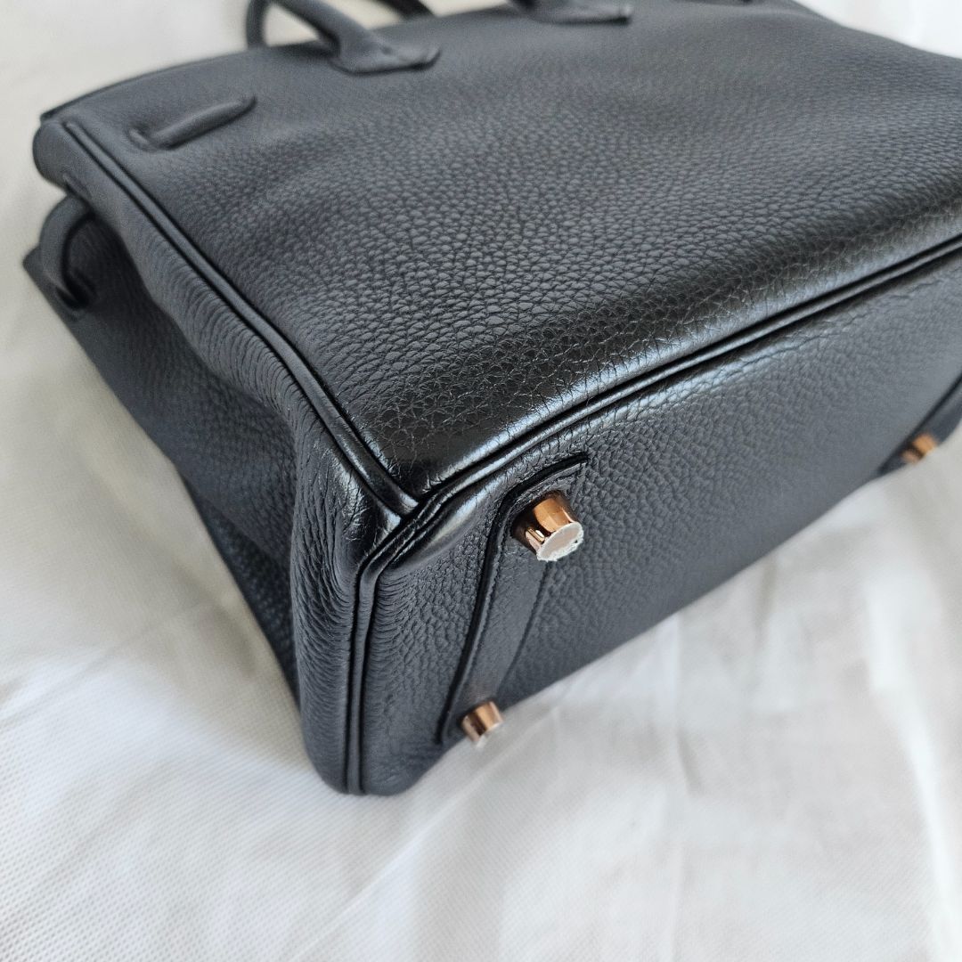 Hermès 25 Birkin Black Togo Leather with Rose Gold Hardware