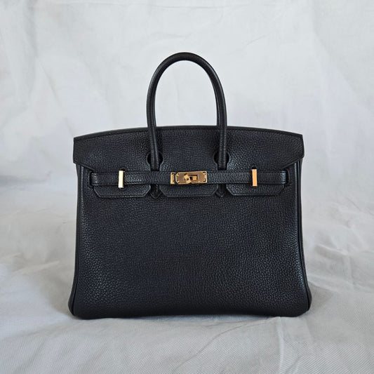 Hermès 25 Birkin Black Togo Leather with Rose Gold Hardware