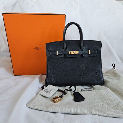 Hermès 25 Birkin Black Togo Leather with Rose Gold Hardware