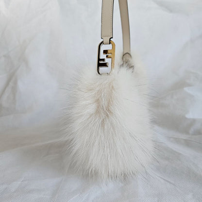 Fendi O'Lock Swing Fox Fur Lined Shoulder Bag