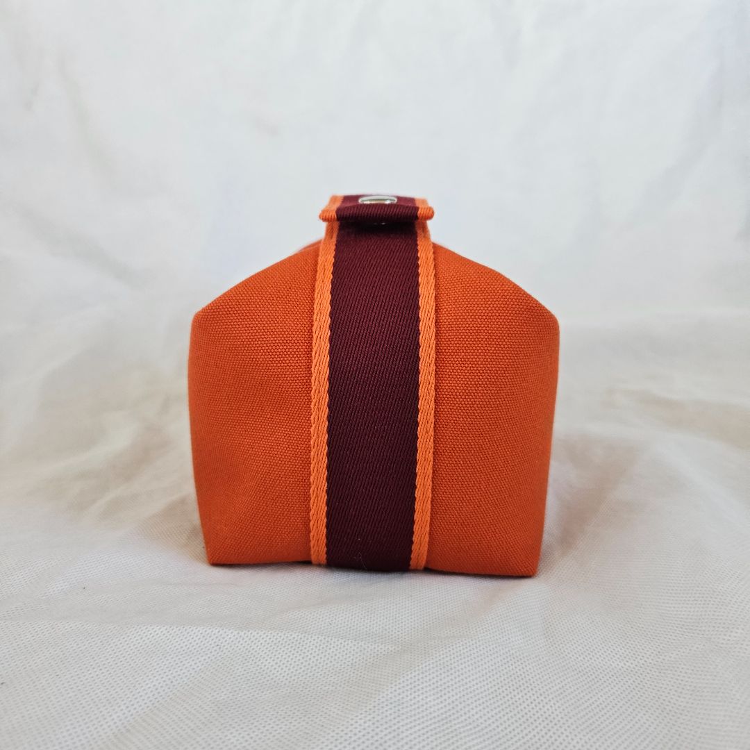 Hermès Orange Canvas Toile Bride-A-Brac Small Travel Case