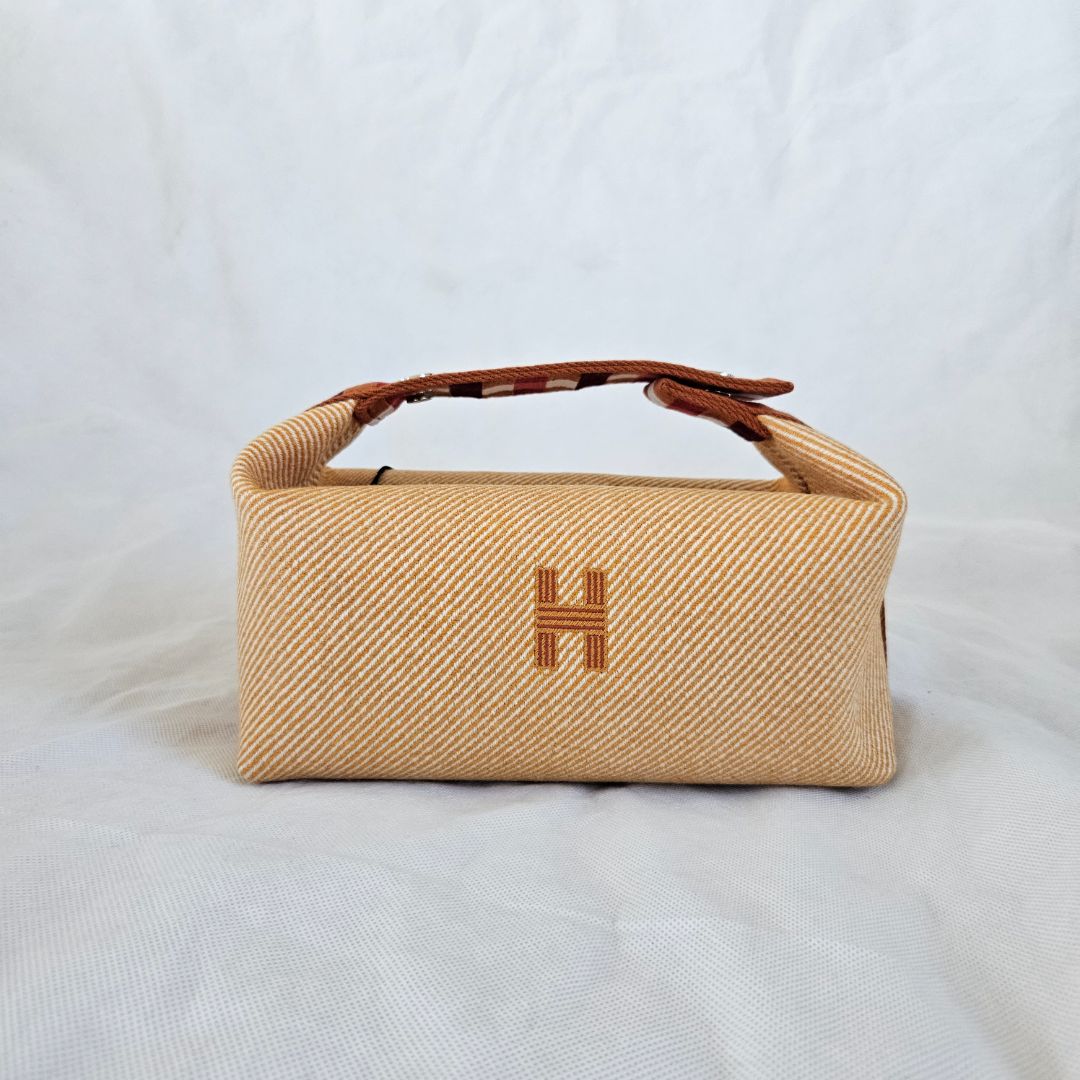 Hermès Orange/Multicolor Canvas Toile Bride-A-Brac Small Travel Case