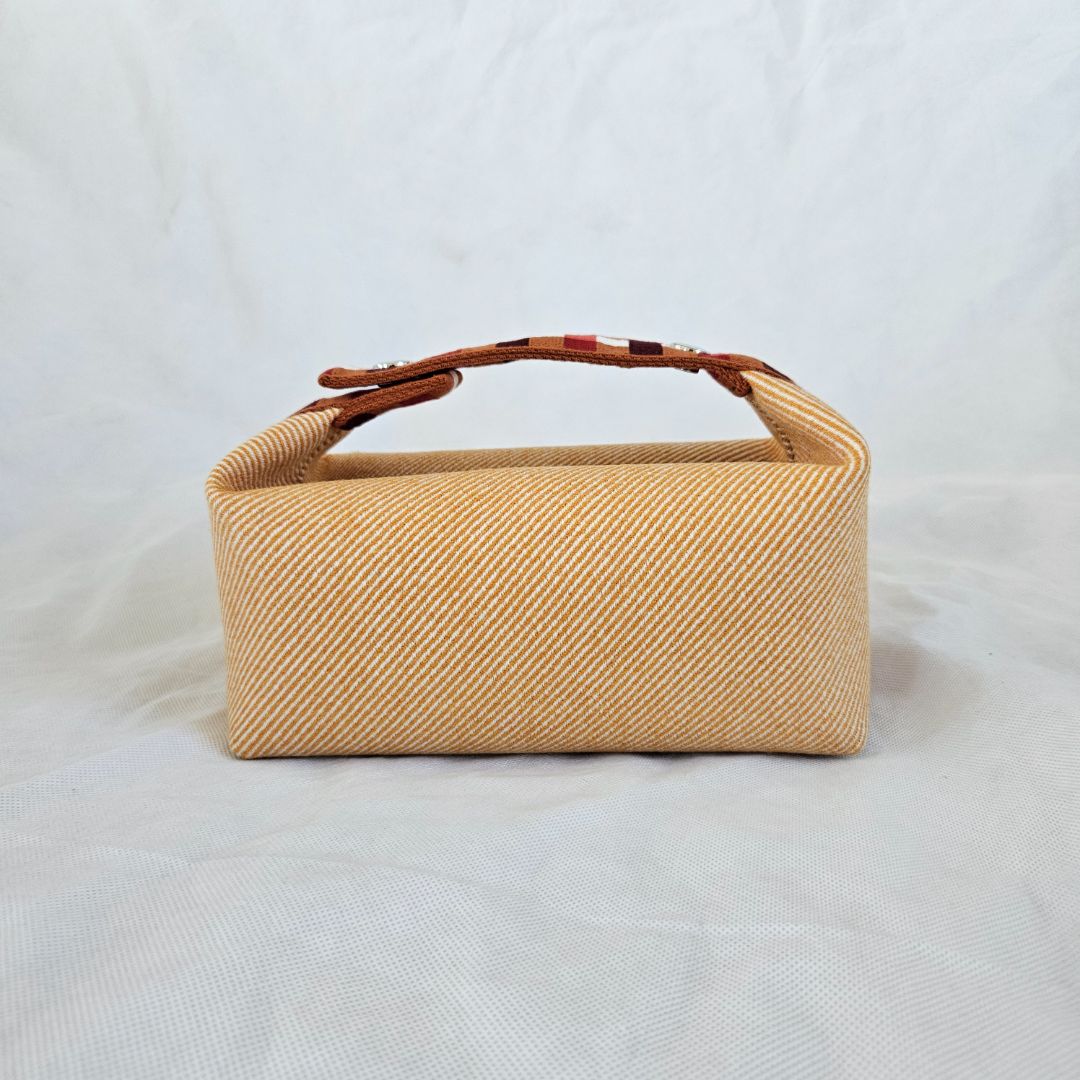 Hermès Orange/Multicolor Canvas Toile Bride-A-Brac Small Travel Case