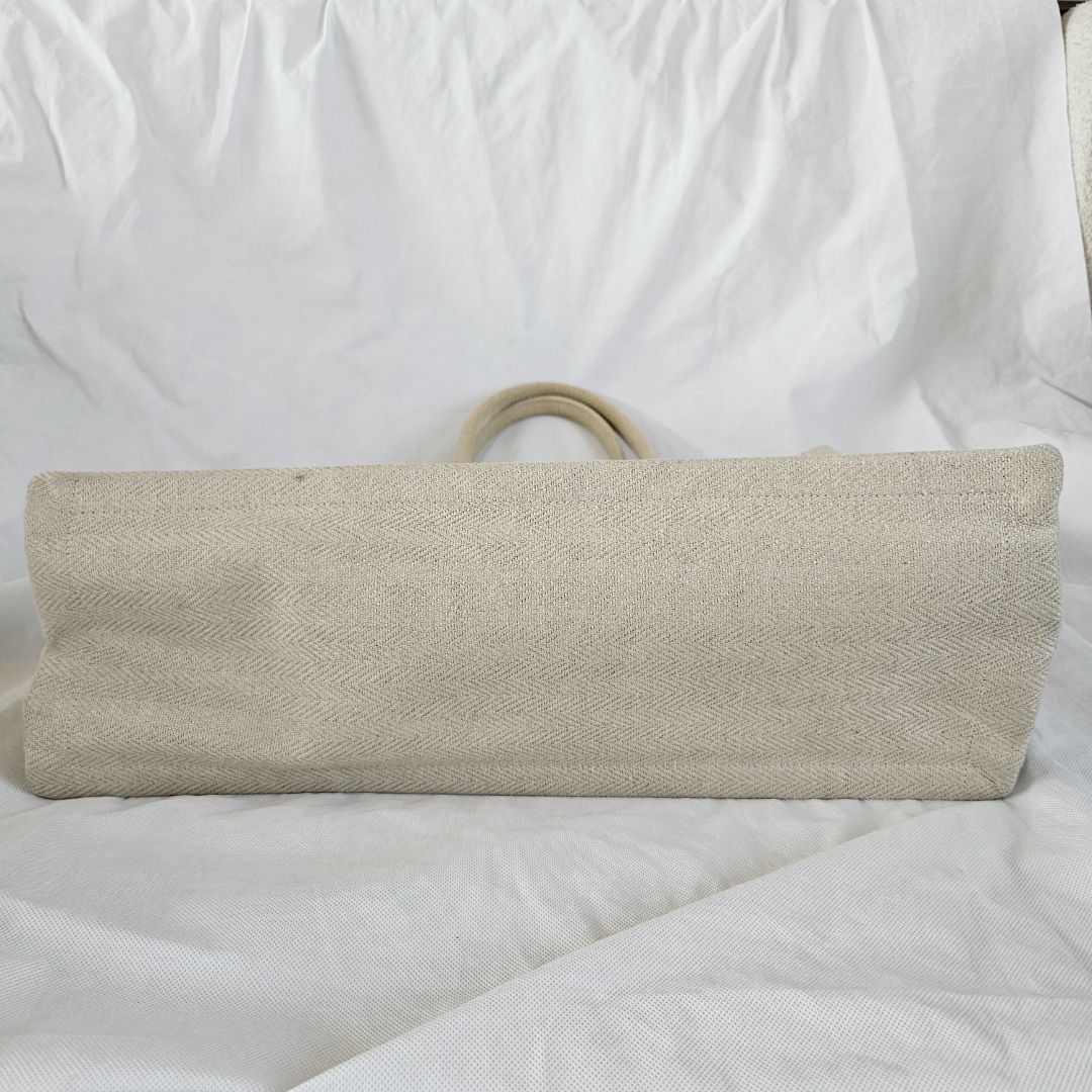 Saint Laurent Rive Gauche Tote Bag in Linen and Leather