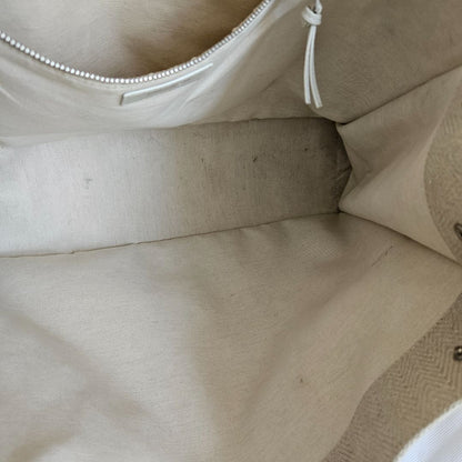 Saint Laurent Rive Gauche Tote Bag in Linen and Leather