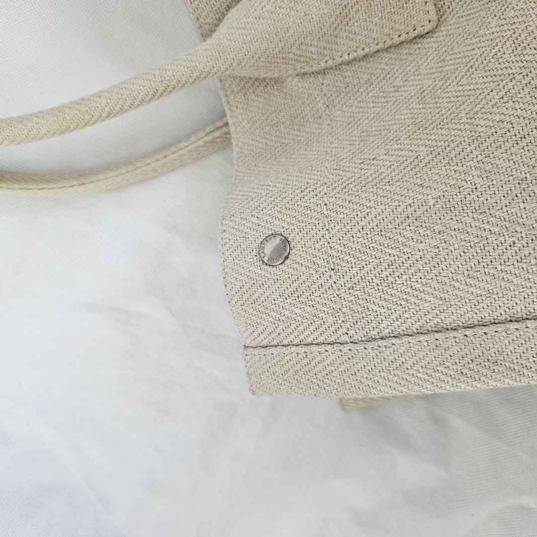 Saint Laurent Rive Gauche Tote Bag in Linen and Leather