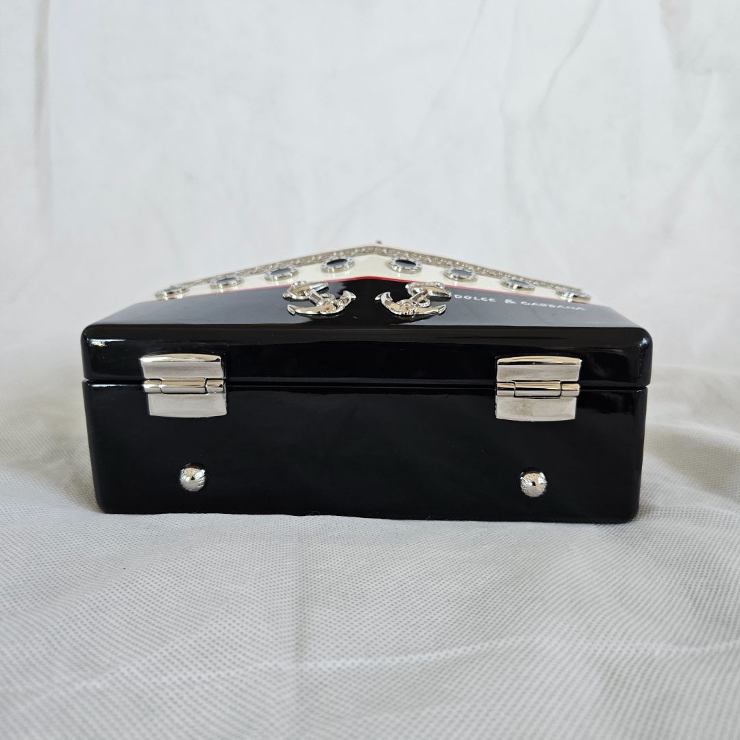 Dolce & Gabbana Yacht Boat Wooden DOLCE BOX Bag in White and Black