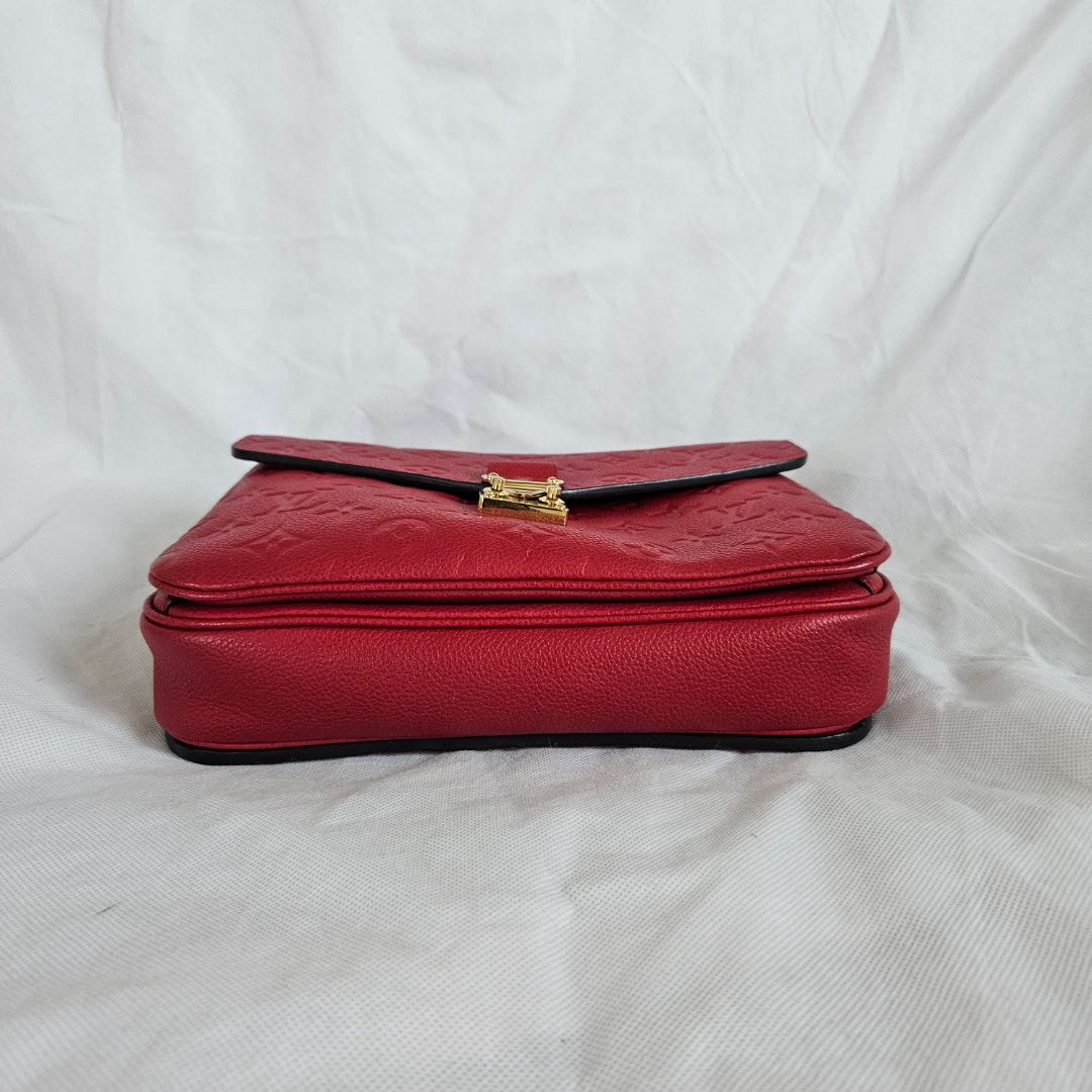 Louis Vuitton Red Monogram Empreinte Pochette Metis Shoulder Bag