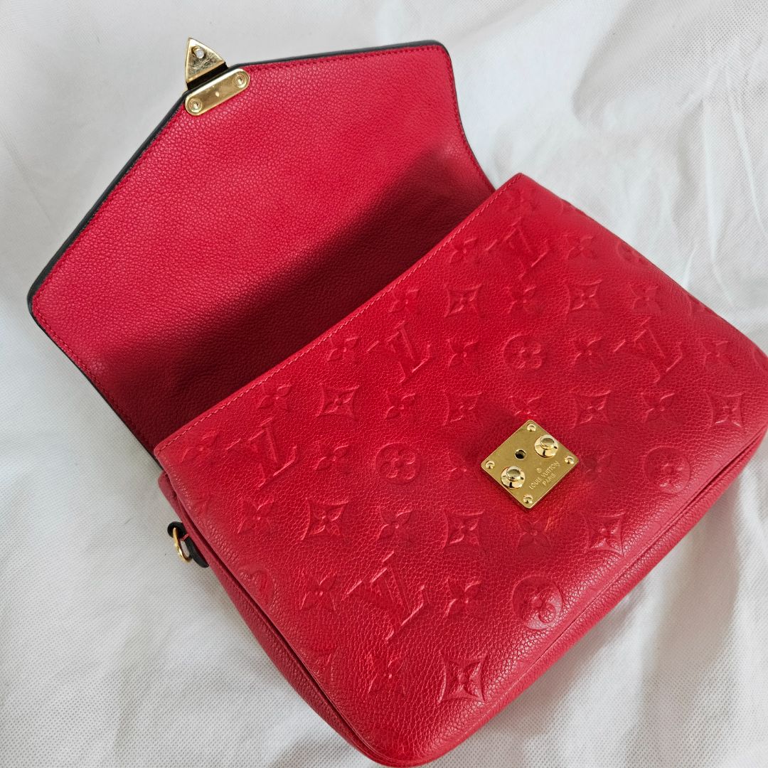 Louis Vuitton Red Monogram Empreinte Pochette Metis Shoulder Bag