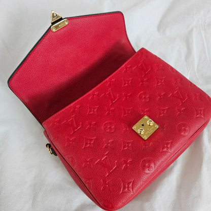 Louis Vuitton Red Monogram Empreinte Pochette Metis Shoulder Bag