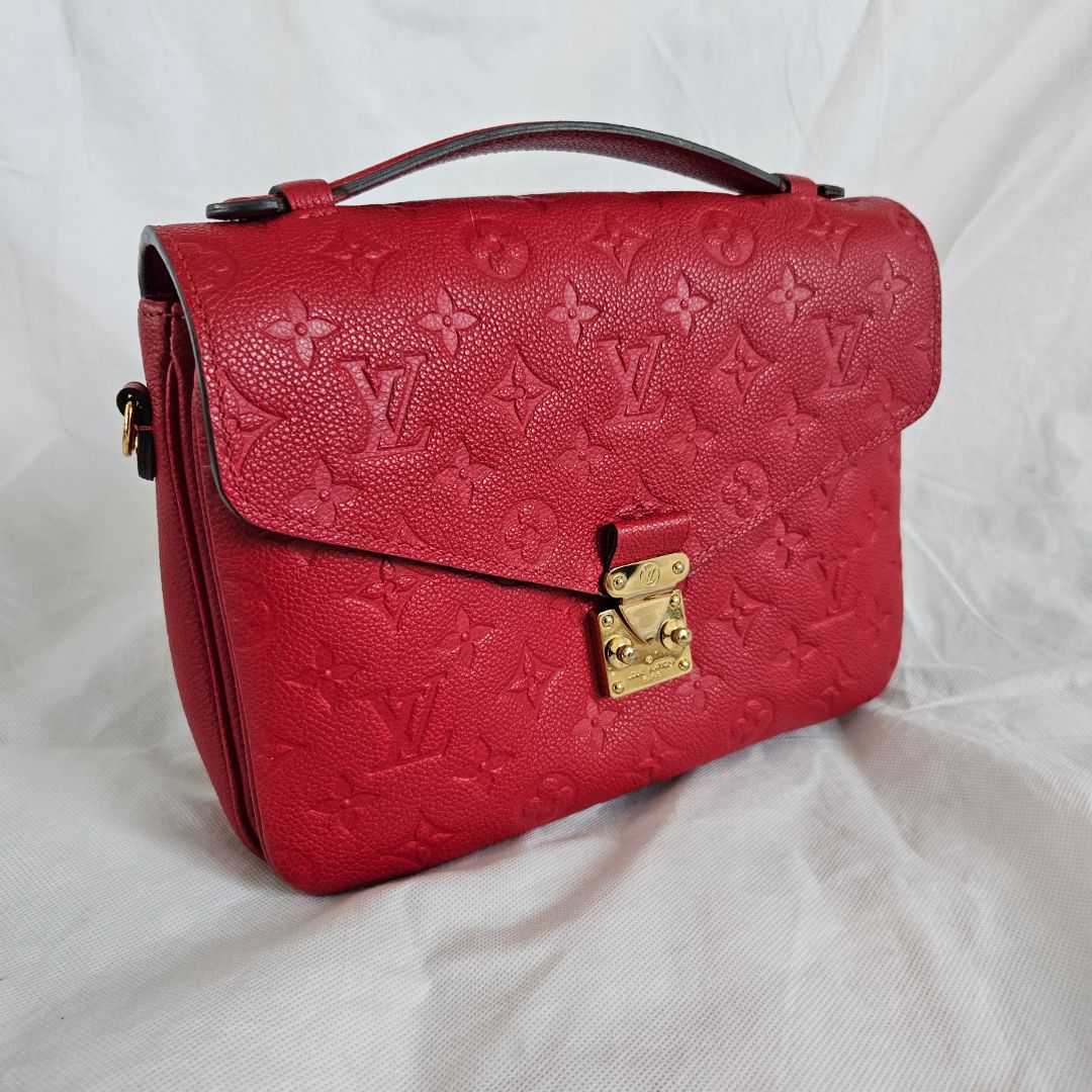 Louis Vuitton Red Monogram Empreinte Pochette Metis Shoulder Bag