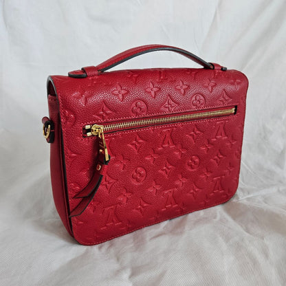 Louis Vuitton Red Monogram Empreinte Pochette Metis Shoulder Bag