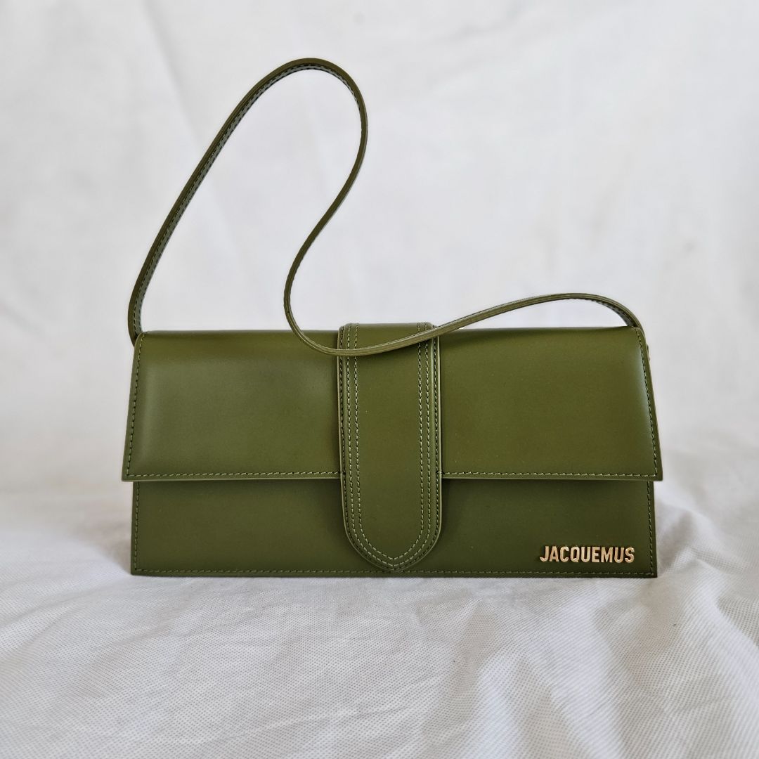 Jacquemus La Bambino long green shoulder bag