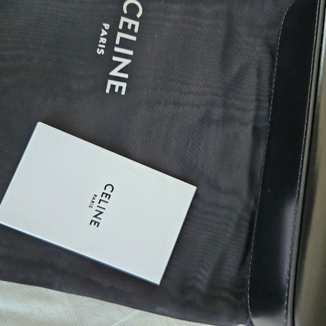 Celine Triomphe Claude Black Shiny Calf Leather Shoulder Bag