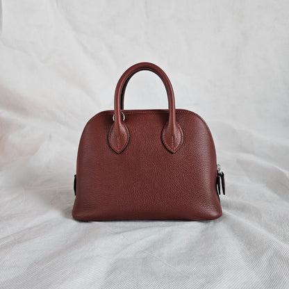 Hermès Mini Bolide 1923 Mini Evercolor 55 Rouge H bag with palladium hardware