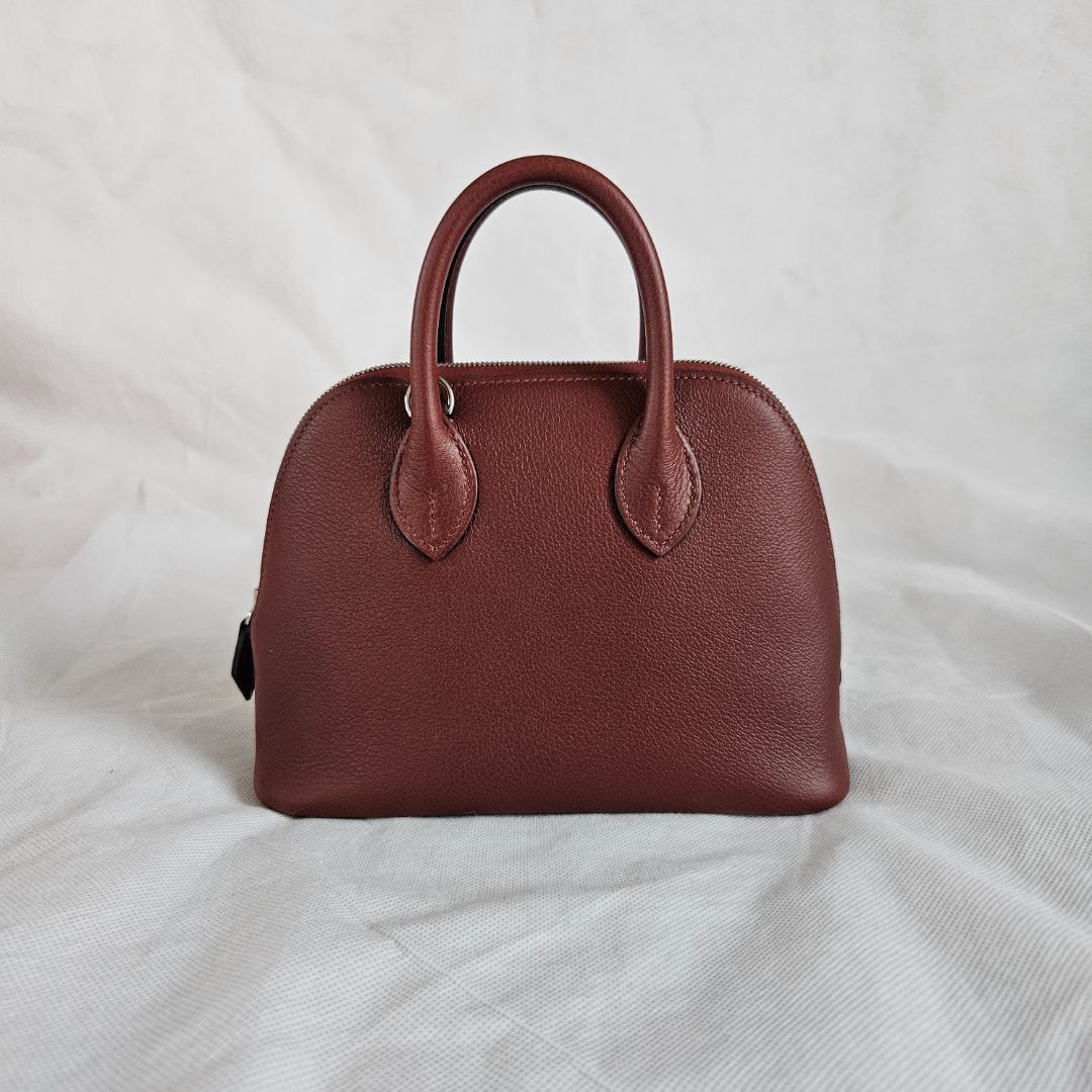 Hermès Mini Bolide 1923 Mini Evercolor 55 Rouge H bag with palladium hardware