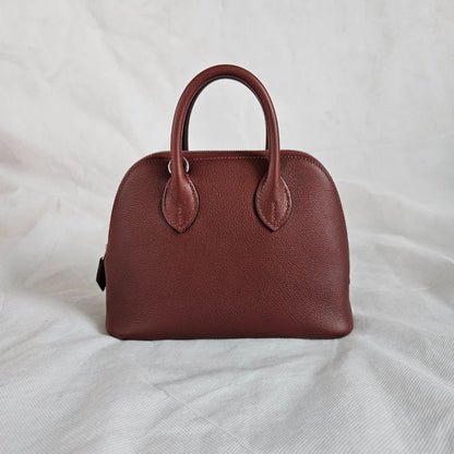 Hermès Mini Bolide 1923 Mini Evercolor 55 Rouge H bag with palladium hardware