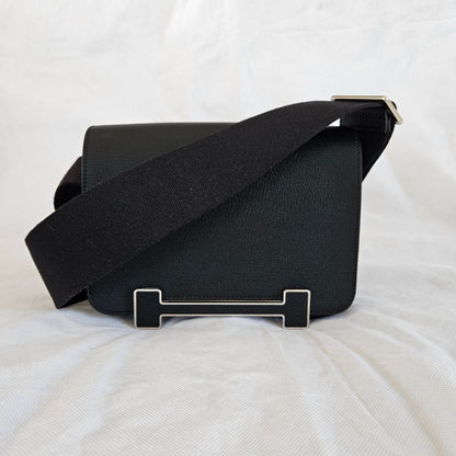 Hermès Noir Chevre Leather Geta Bag