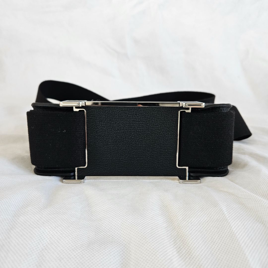 Hermès Noir Chevre Leather Geta Bag