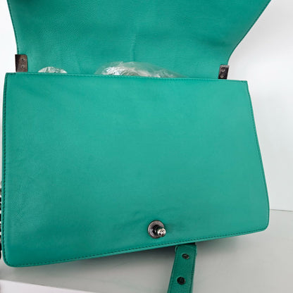 Chanel Green Large Quilted Leather Le Boy Bag
