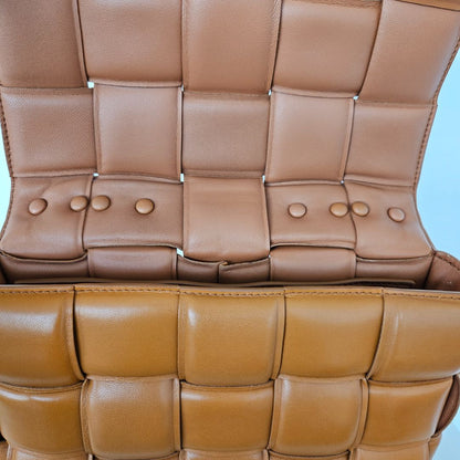 Bottega Veneta Orange Intrecciato Leather Cassette Padded Chain Bag