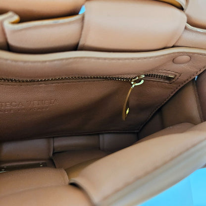 Bottega Veneta Orange Intrecciato Leather Cassette Padded Chain Bag