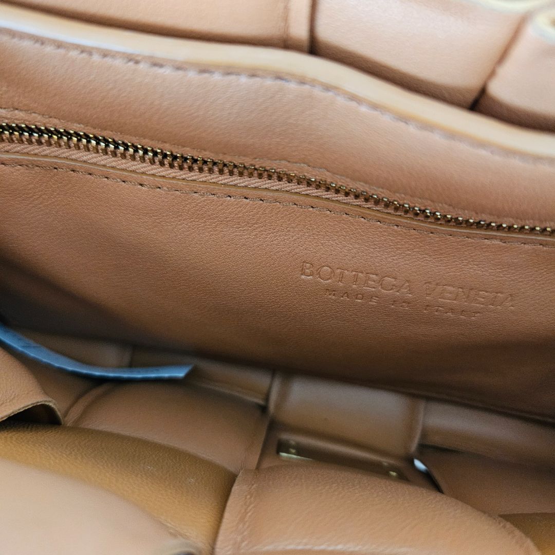 Bottega Veneta Orange Intrecciato Leather Cassette Padded Chain Bag