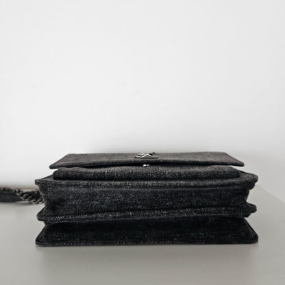 Saint Laurent Grey Denim Sunset Bag