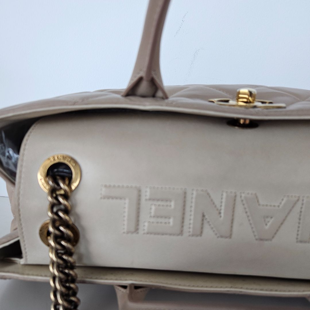 Chanel Lambskin Portobello Tote Beige Bag