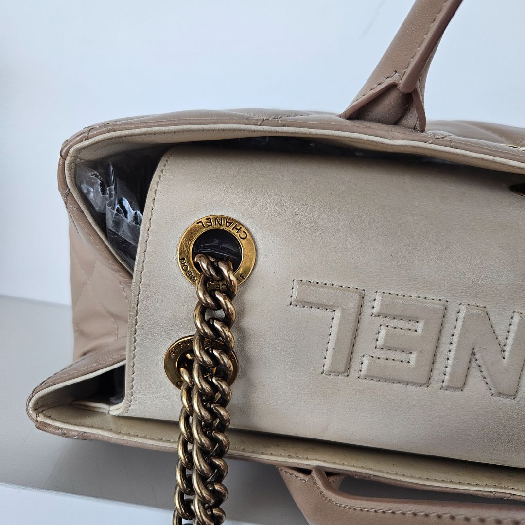 Chanel Lambskin Portobello Tote Beige Bag