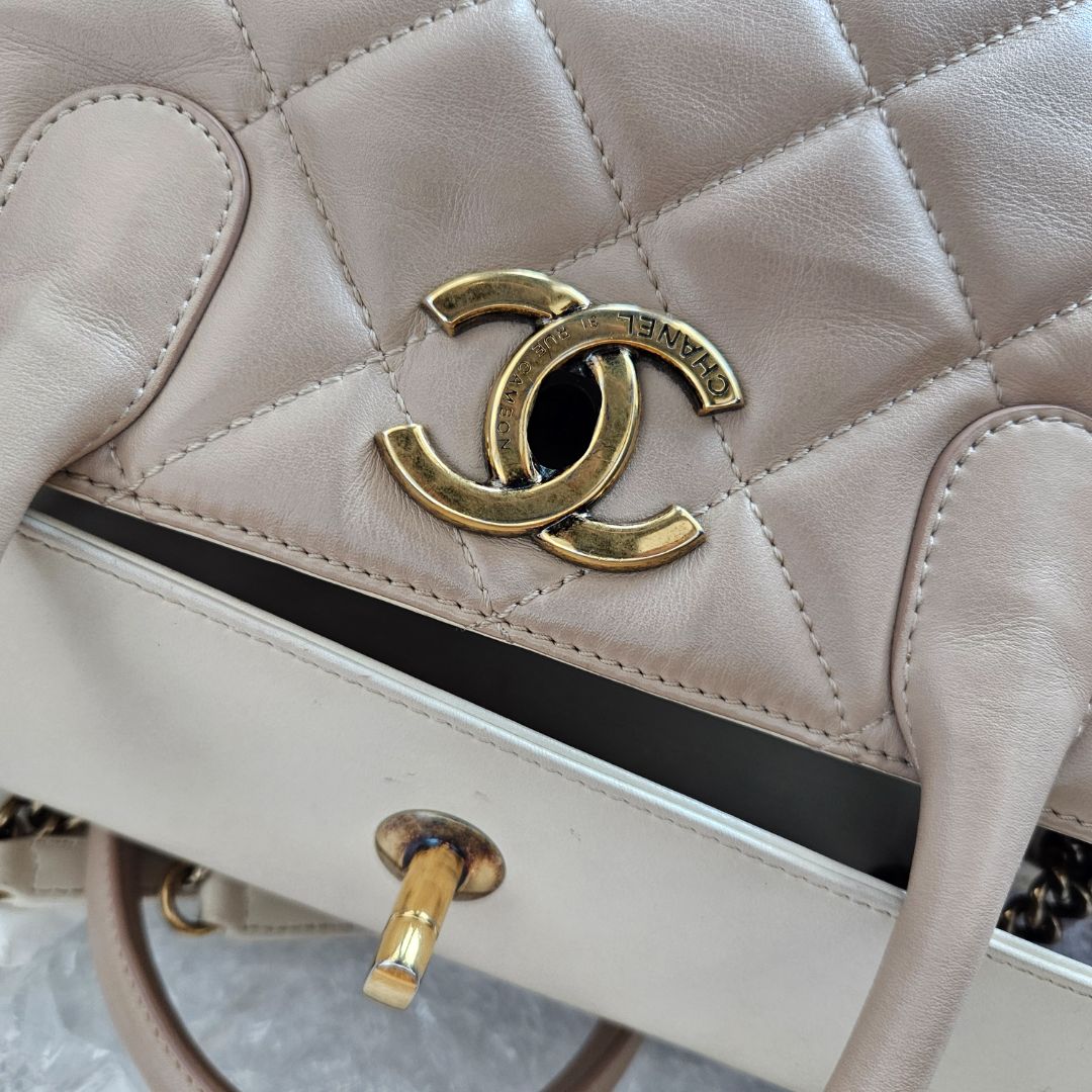 Chanel Lambskin Portobello Tote Beige Bag