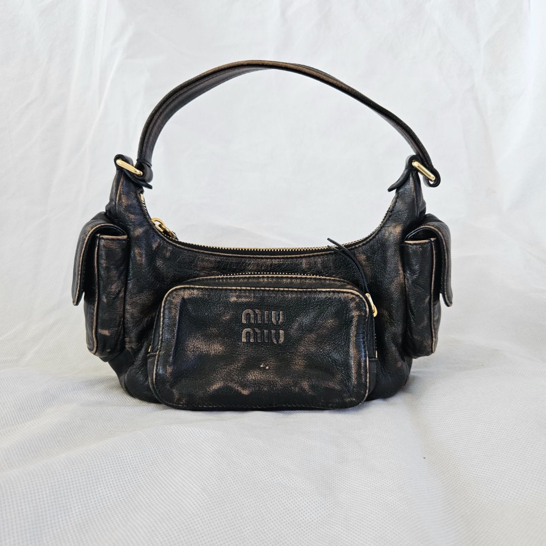 Miu Miu Brown Leather Pocket handbag