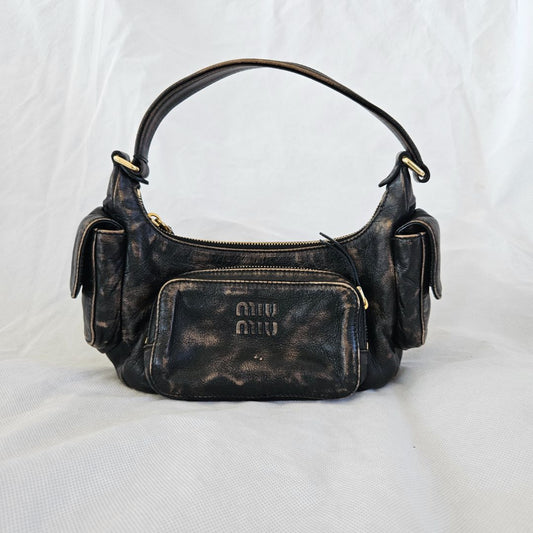 Miu Miu Brown Leather Pocket handbag