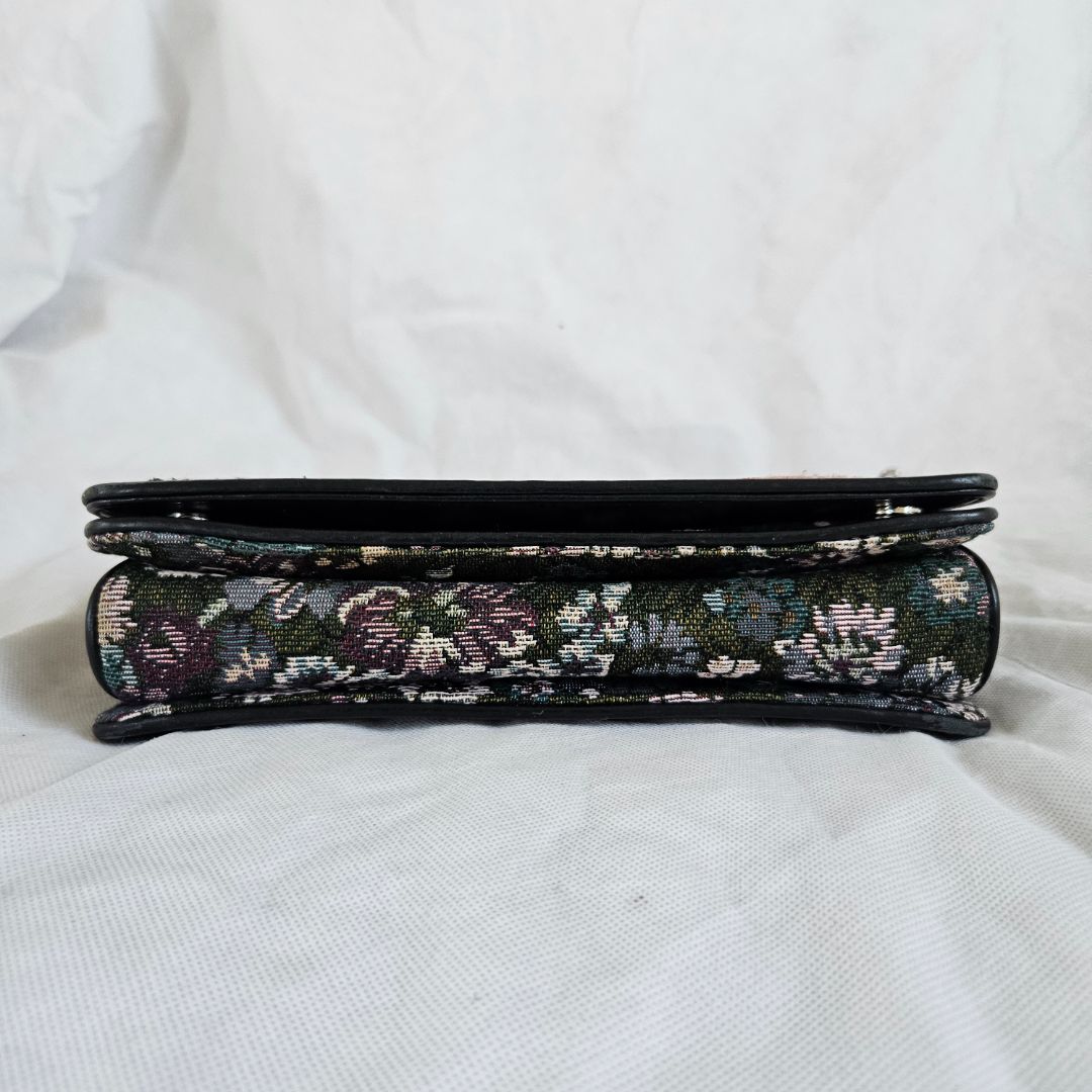 Miu Miu Leather trimmed qppliqued floral-jacquard bag