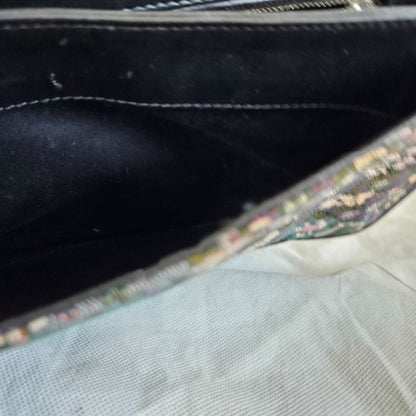 Miu Miu Leather trimmed qppliqued floral-jacquard bag