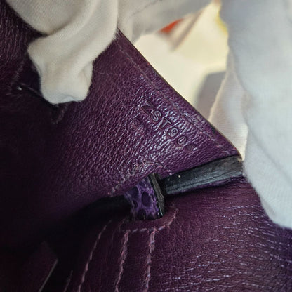 Hermès Birkin 25 Amethyst Crocodile Palladium Hardware