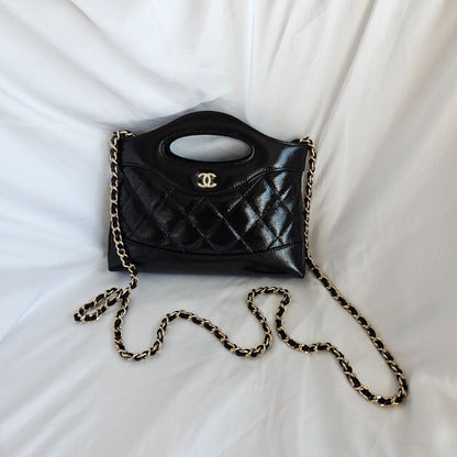 Chanel quilted Black Mini 31 Aged Skin Leather Bag