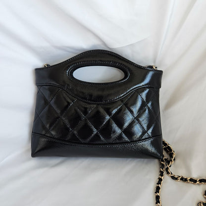 Chanel quilted Black Mini 31 Aged Skin Leather Bag