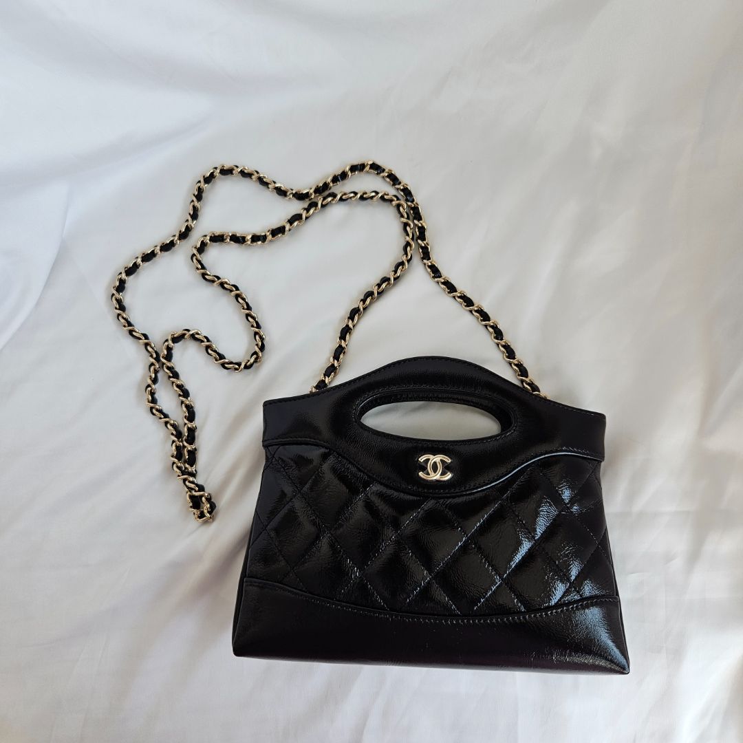 Chanel quilted Black Mini 31 Aged Skin Leather Bag
