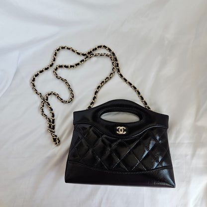 Chanel quilted Black Mini 31 Aged Skin Leather Bag
