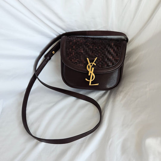 Saint Laurent Small Woven Leather Kaia crossbody bag