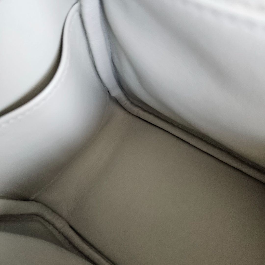 Hermes Mini Lindy Gris Neve Leather Bag