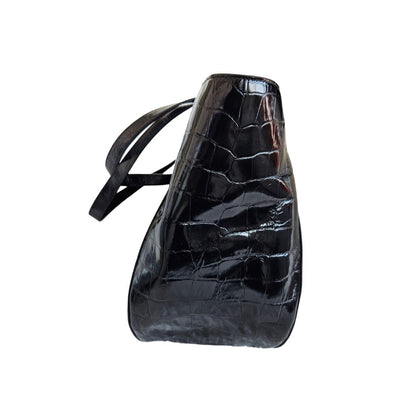 Versace Black Large Greca Goddess Tote Bag