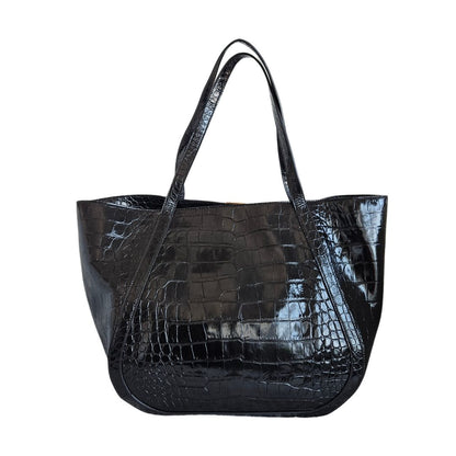 Versace Black Large Greca Goddess Tote Bag