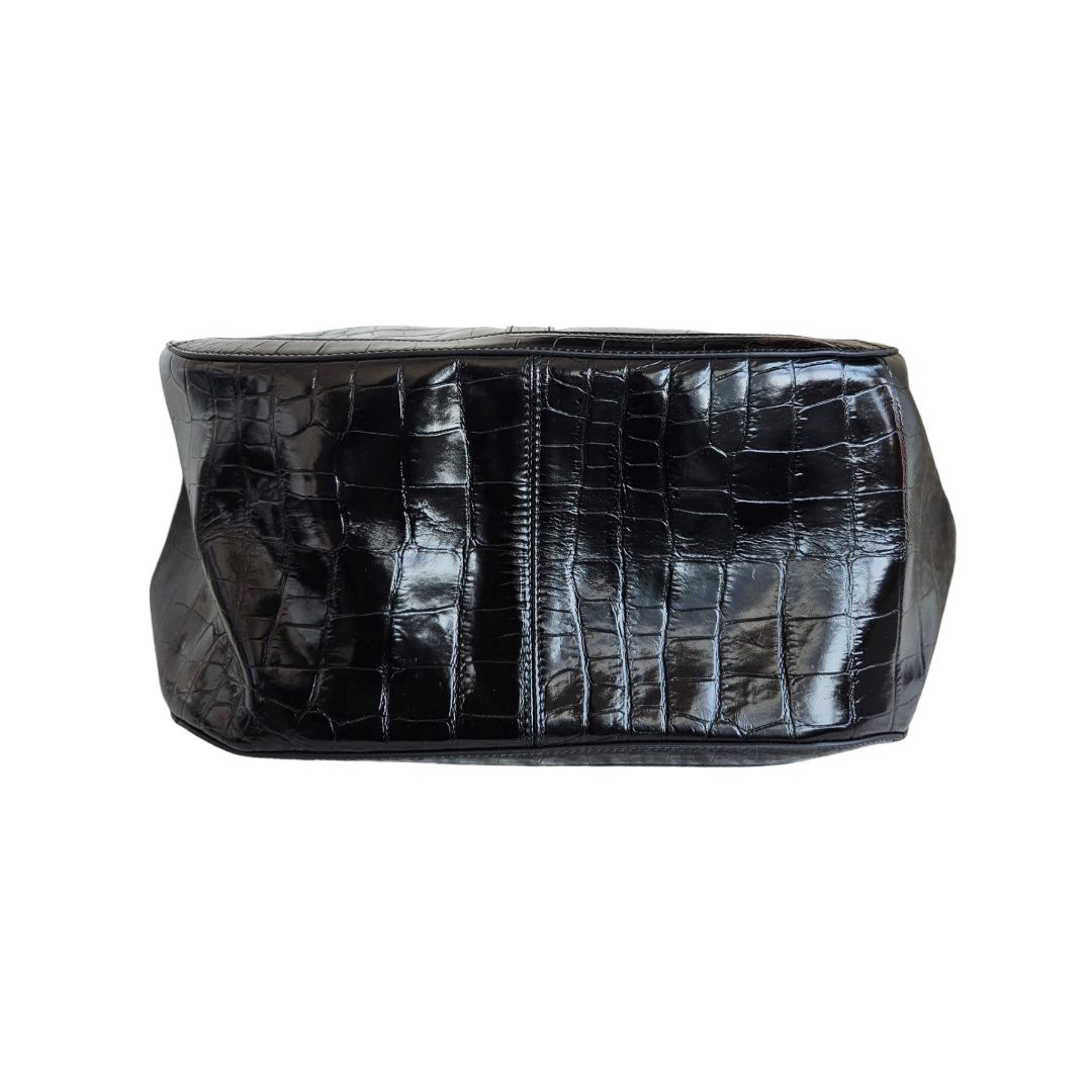 Versace Black Large Greca Goddess Tote Bag