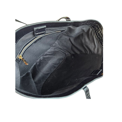 Versace Black Large Greca Goddess Tote Bag