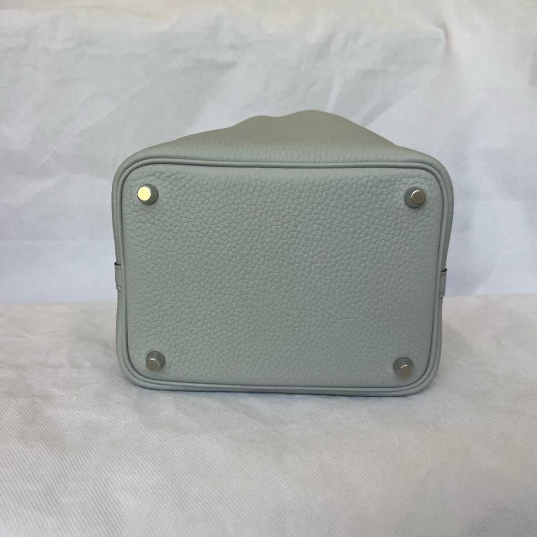 Hermes Picotin Lock 18  Taurillon Clemence Blue Pale PHW Bag